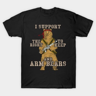 Funny I Support The Right To Arm Bears Pun T-Shirt